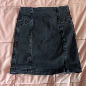 Girls black denim skirt